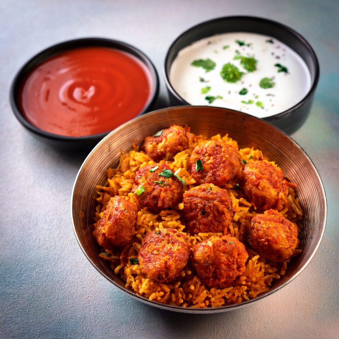 Red Heat Peri Peri Aloo Tikki Fried Rice