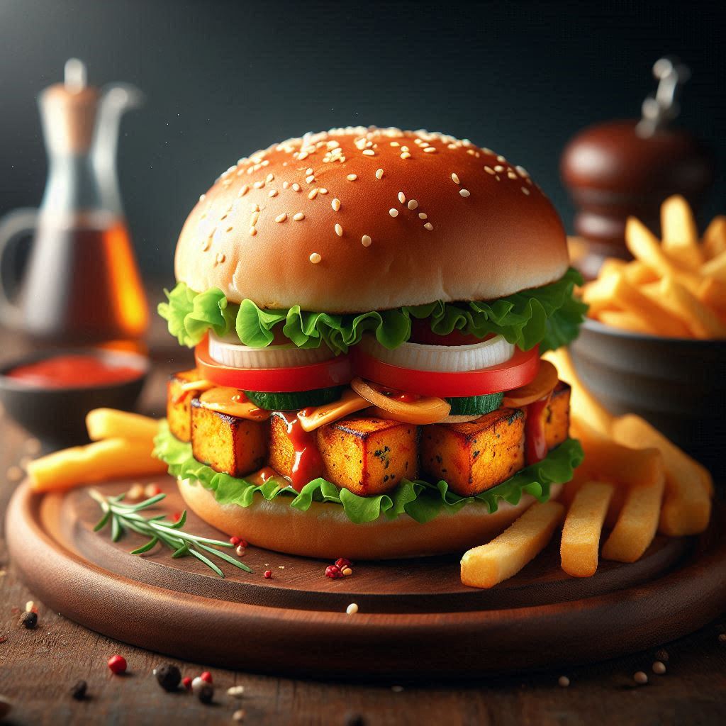 Schezwan Paneer Burger