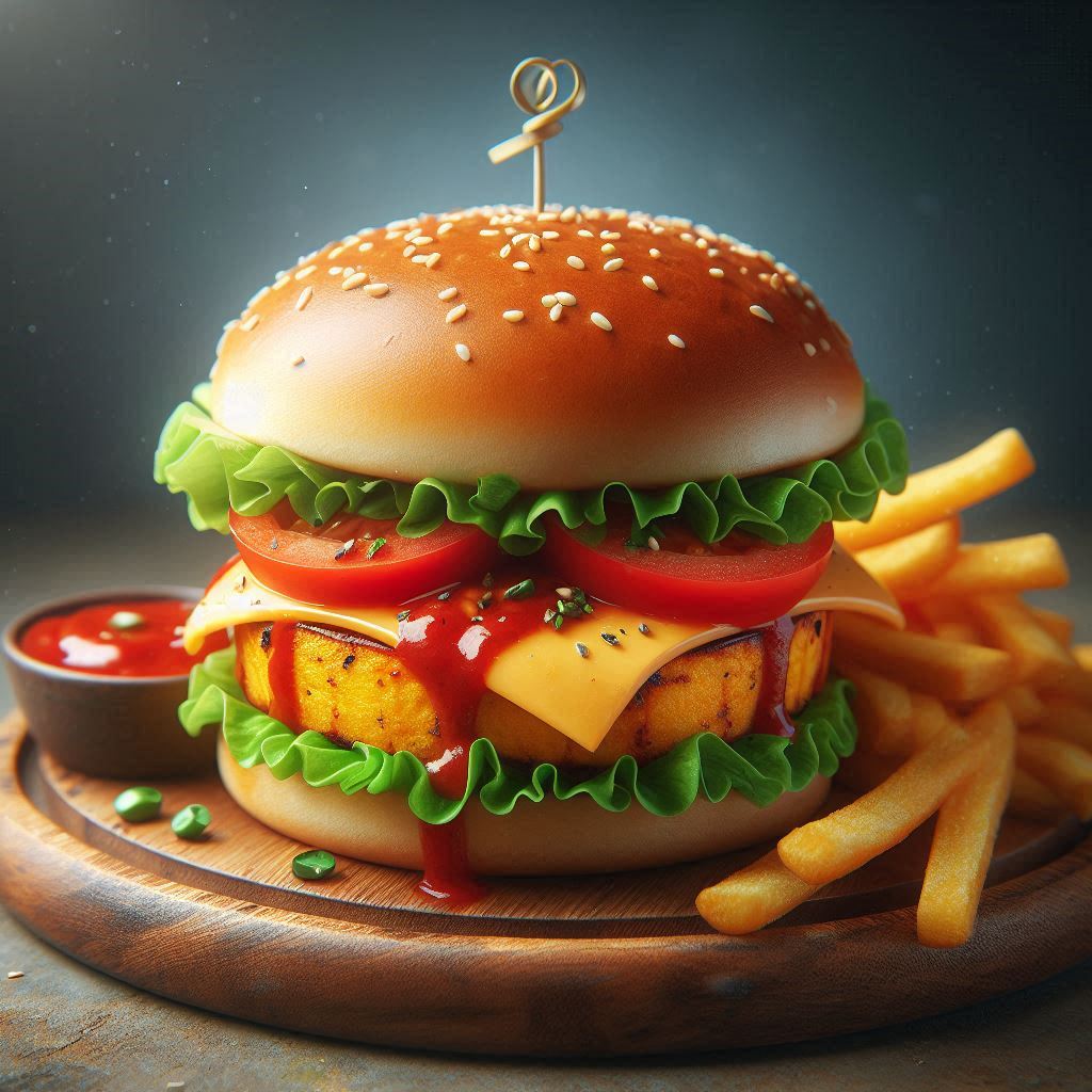 Schezwan Paneer Cheese Burger