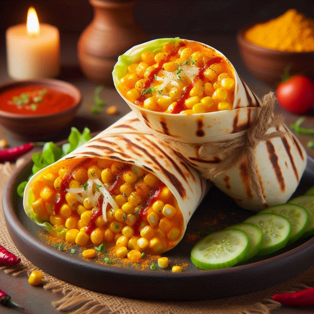 Tandoori Sweet Corn Cheese Wrap