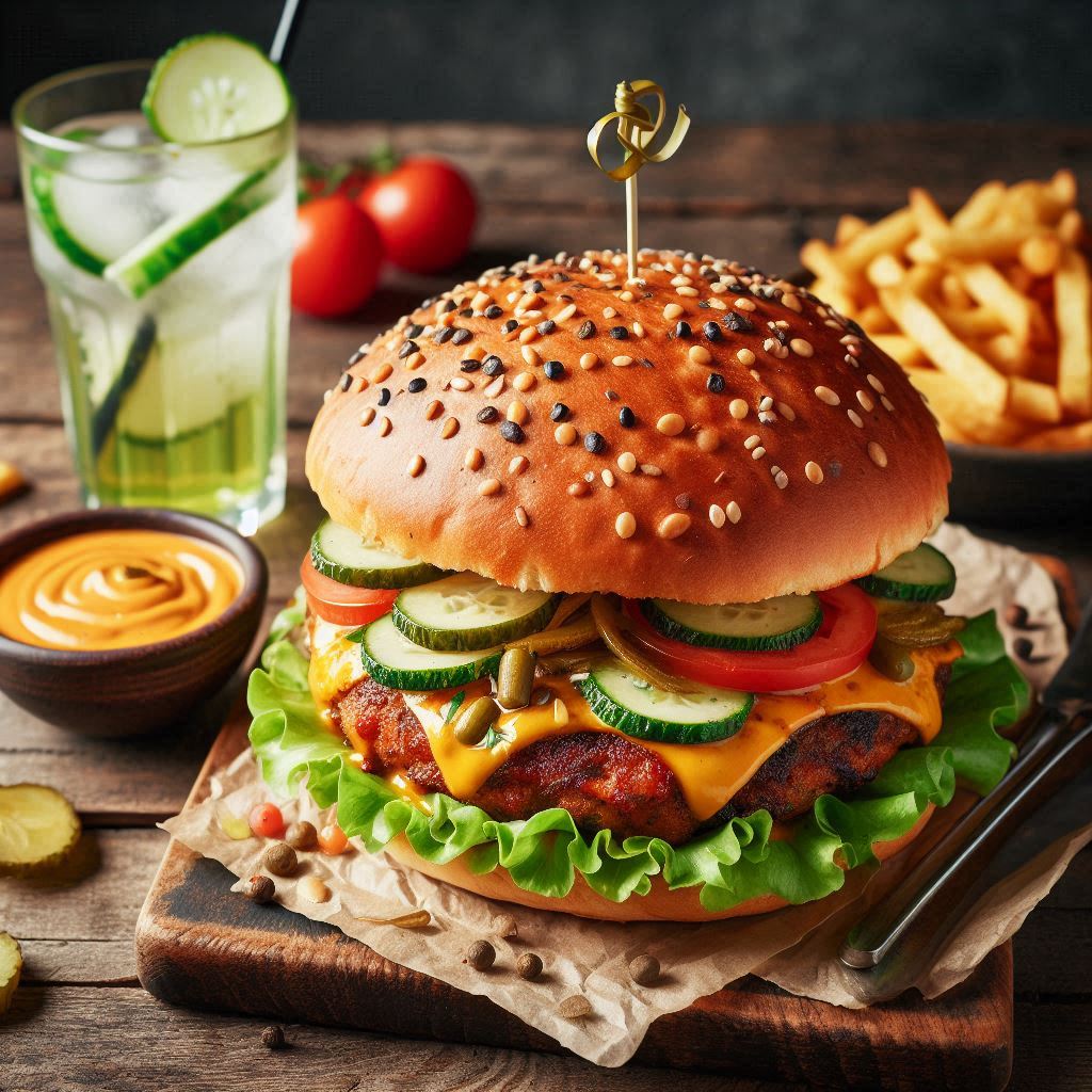 Tandoori Veg Cheese Burger