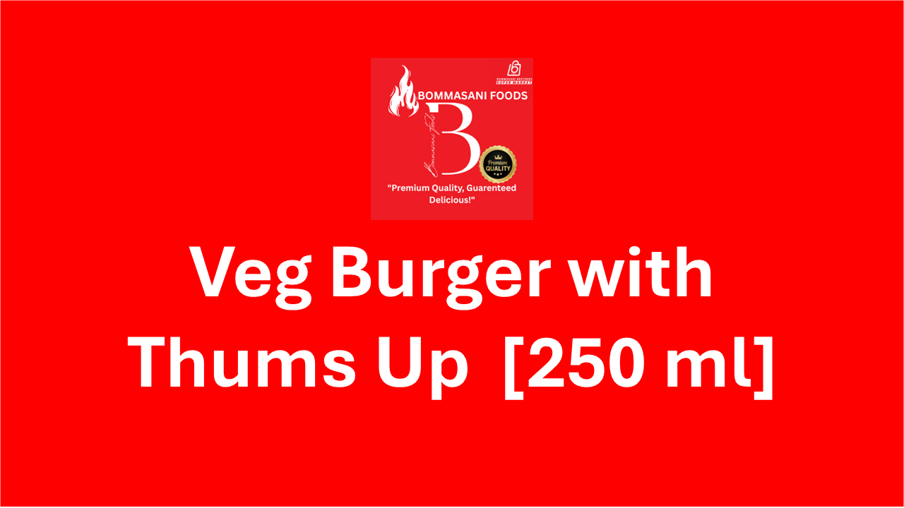 Veg Burger with Thums Up Soft Beverage [250 ml]